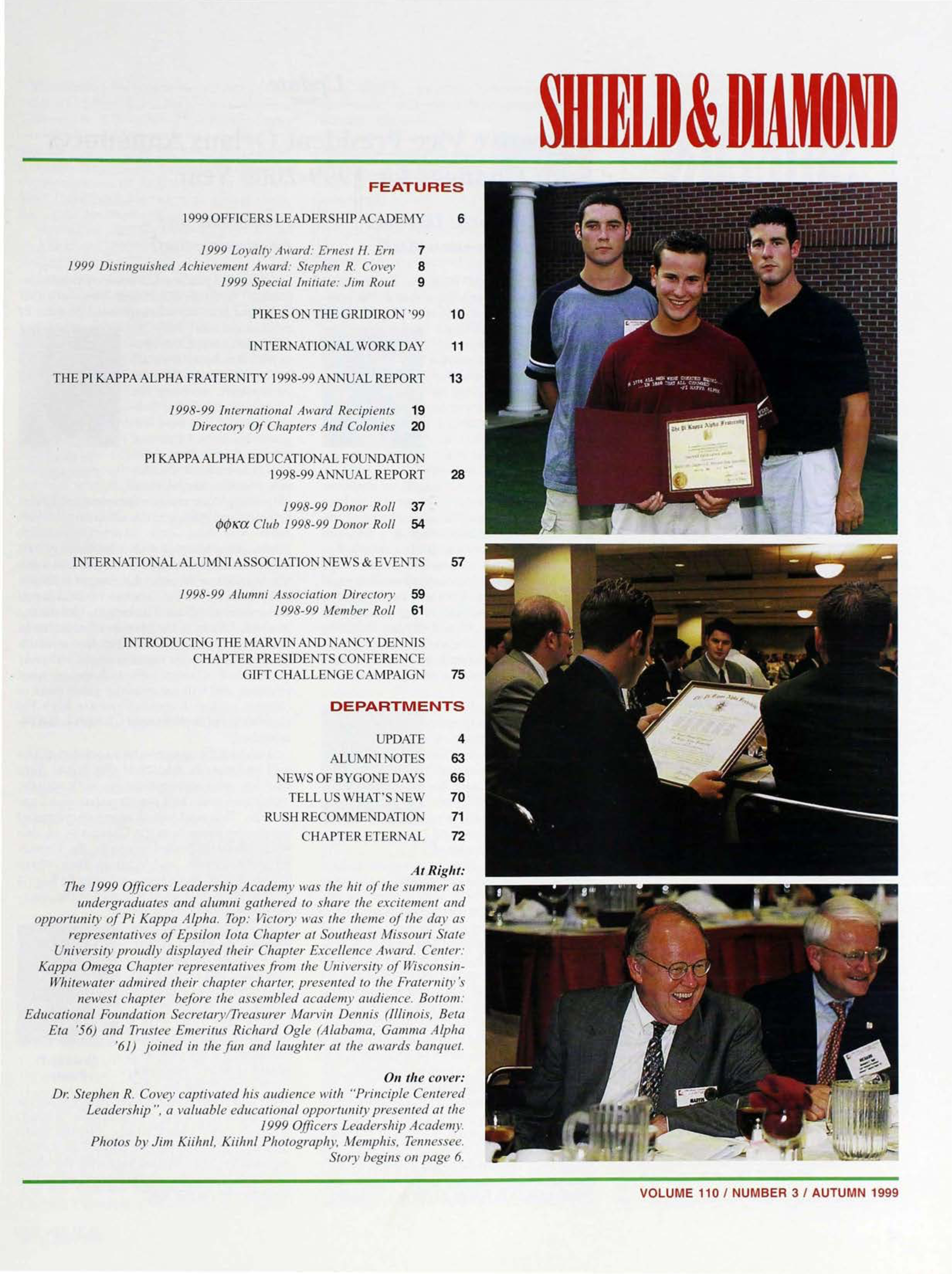 The Shield and Diamond, Vol. 110, No. 3, Table of Contents